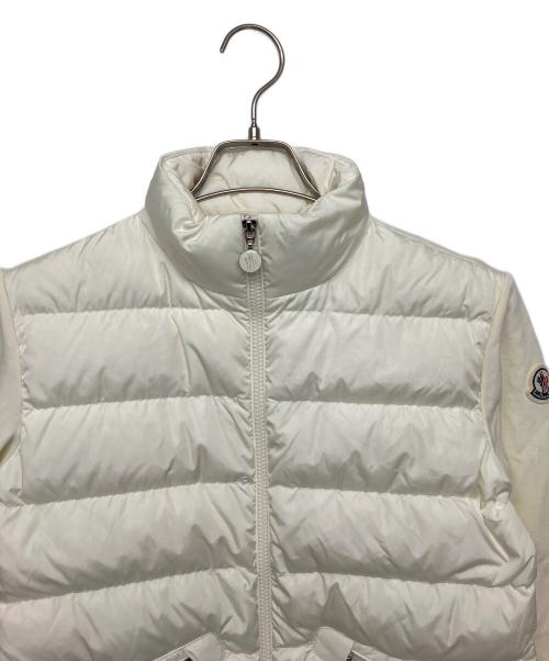 MONCLER（モンクレール）MONCLER (モンクレール) FELPA APERTA CON ZIP　切り替えダウンジャケット ホワイト サイズ:XSの古着・服飾アイテム
