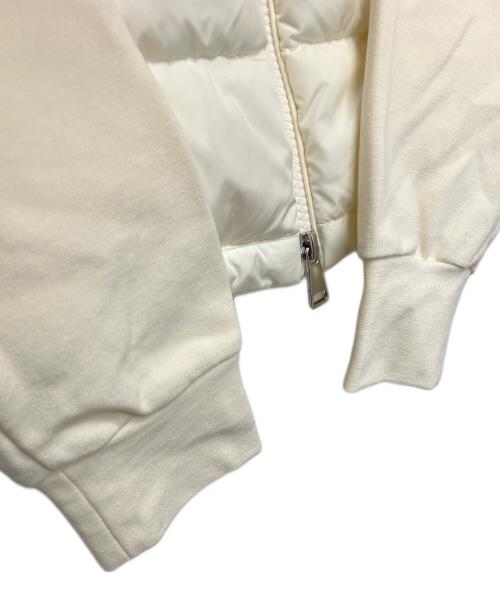 MONCLER（モンクレール）MONCLER (モンクレール) FELPA APERTA CON ZIP　切り替えダウンジャケット ホワイト サイズ:XSの古着・服飾アイテム