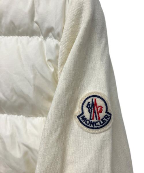 MONCLER（モンクレール）MONCLER (モンクレール) FELPA APERTA CON ZIP　切り替えダウンジャケット ホワイト サイズ:XSの古着・服飾アイテム
