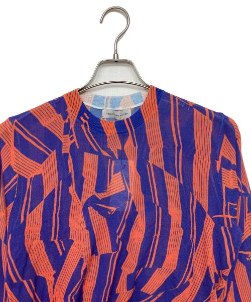 DRIES VAN NOTEN（ドリスヴァンノッテン）DRIES VAN NOTEN (ドリスヴァンノッテン) S　薄手ニット パープル×ブラウン サイズ:S 未使用品の古着・服飾アイテム