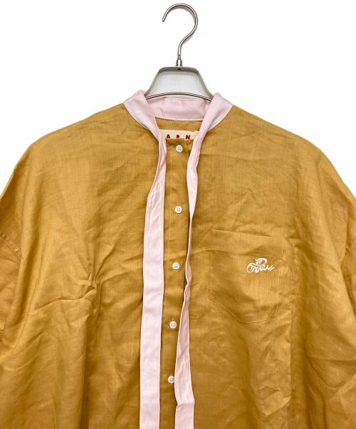 MARNI（マルニ）MARNI (マルニ) タイネック付シャツ ブラウン サイズ:38の古着・服飾アイテム