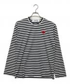 PLAY COMME des GARCONSプレイコムデギャルソン）の古着「AX-T164　ボーダーカットソー」｜ホワイト×ブラック