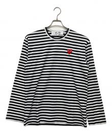 PLAY COMME des GARCONS（プレイコムデギャルソン）の古着「AX-T164　ボーダーカットソー」｜ホワイト×ブラック