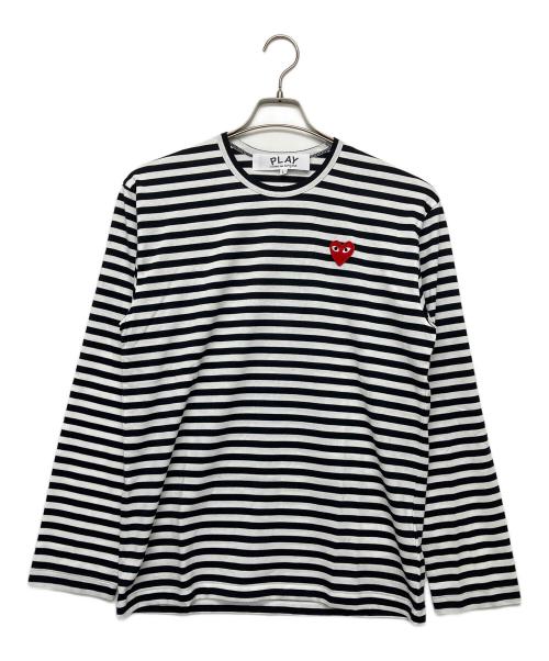 PLAY COMME des GARCONS（プレイコムデギャルソン）PLAY COMME des GARCONS (プレイコムデギャルソン) AX-T164　ボーダーカットソー ホワイト×ブラック サイズ: L 未使用品の古着・服飾アイテム