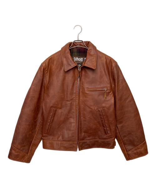 Schott（ショット）Schott (ショット) シングルライダースジャケット ブラウン サイズ:42の古着・服飾アイテム