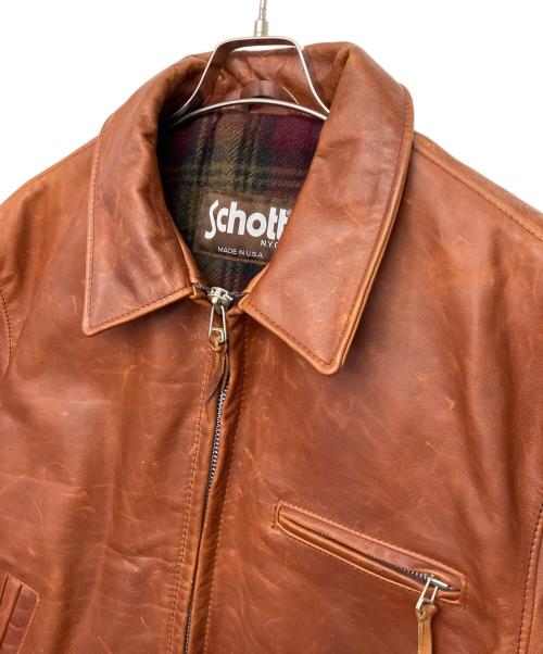Schott（ショット）Schott (ショット) シングルライダースジャケット ブラウン サイズ:42の古着・服飾アイテム