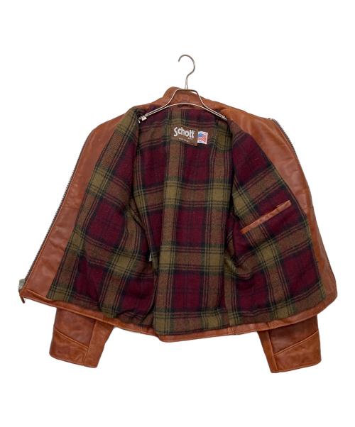 Schott（ショット）Schott (ショット) シングルライダースジャケット ブラウン サイズ:42の古着・服飾アイテム