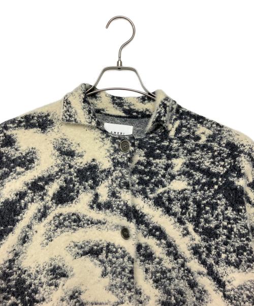 Ameri（アメリ）AMERI (アメリ) MIX ANIMAL SHORT KNIT TOP　厚手カーディガン ホワイト サイズ:Fの古着・服飾アイテム