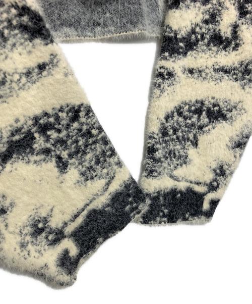 Ameri（アメリ）AMERI (アメリ) MIX ANIMAL SHORT KNIT TOP　厚手カーディガン ホワイト サイズ:Fの古着・服飾アイテム