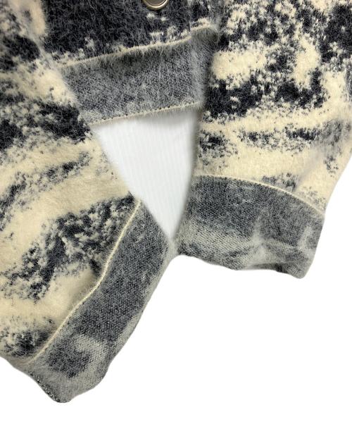 Ameri（アメリ）AMERI (アメリ) MIX ANIMAL SHORT KNIT TOP　厚手カーディガン ホワイト サイズ:Fの古着・服飾アイテム