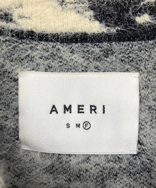 Ameri（アメリ）AMERI (アメリ) MIX ANIMAL SHORT KNIT TOP　厚手カーディガン ホワイト サイズ:Fの古着・服飾アイテム