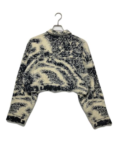 Ameri（アメリ）AMERI (アメリ) MIX ANIMAL SHORT KNIT TOP　厚手カーディガン ホワイト サイズ:Fの古着・服飾アイテム
