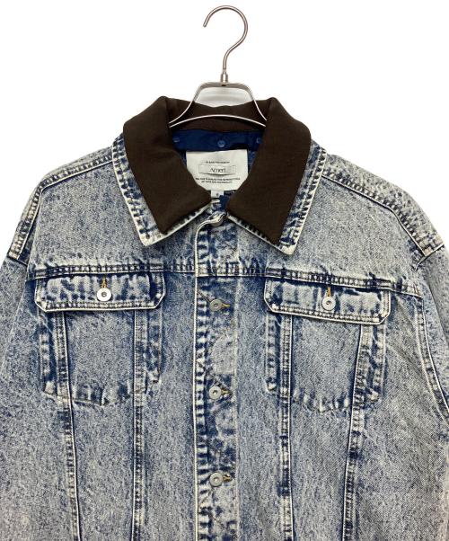 Ameri（アメリ）AMERI (アメリ) RIB MIX DENIM BLOUSON デニムジャケット インディゴ サイズ:FREEの古着・服飾アイテム
