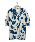 Ameriアメリ）の古着「UND SHADOW FLOWER WOOL COAT」｜ホワイト×ブルー