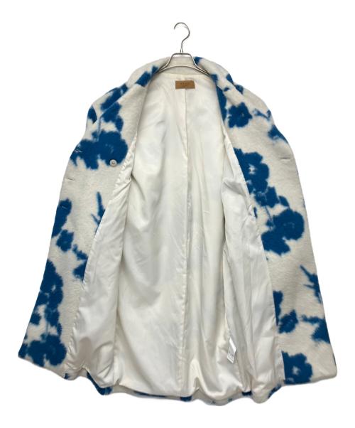 Ameri（アメリ）AMERI (アメリ) UND SHADOW FLOWER WOOL COAT ホワイト×ブルー サイズ:Mの古着・服飾アイテム