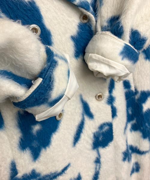 Ameri（アメリ）AMERI (アメリ) UND SHADOW FLOWER WOOL COAT ホワイト×ブルー サイズ:Mの古着・服飾アイテム