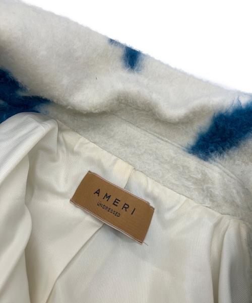 Ameri（アメリ）AMERI (アメリ) UND SHADOW FLOWER WOOL COAT ホワイト×ブルー サイズ:Mの古着・服飾アイテム