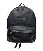 COACHコーチ）の古着「スポーツ カーフレザー キャンパス バックパック」｜ブラック