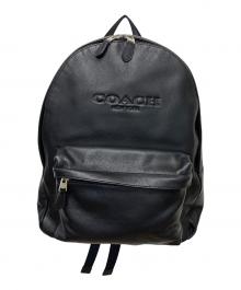 COACH（コーチ）の古着「スポーツ カーフレザー キャンパス バックパック」｜ブラック