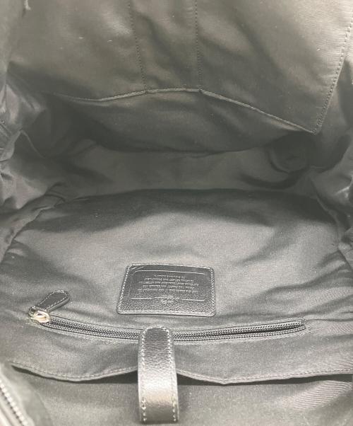 COACH（コーチ）COACH (コーチ) スポーツ カーフレザー キャンパス バックパック ブラックの古着・服飾アイテム