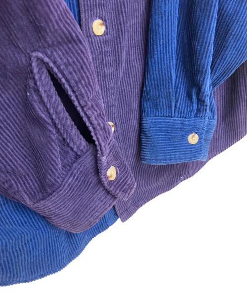 SUPREME（シュプリーム）SUPREME (シュプリーム) 18AW Hooded Color Blocked Corduroy Shirt　長袖シャツ ブルー×パープル サイズ:Mの古着・服飾アイテム