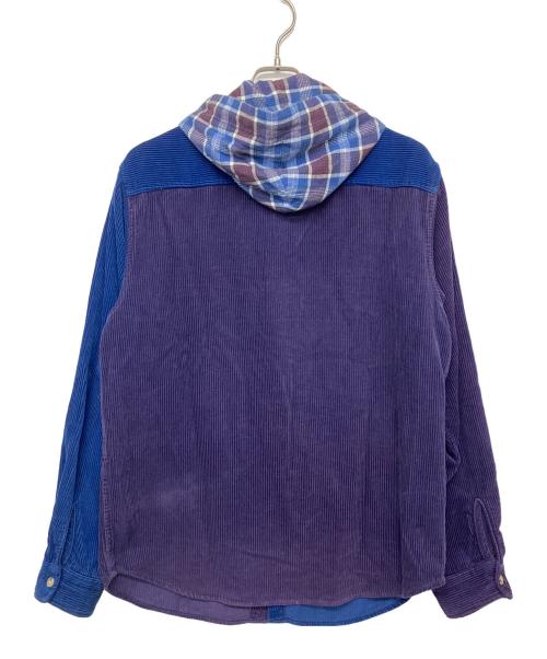 SUPREME（シュプリーム）SUPREME (シュプリーム) 18AW Hooded Color Blocked Corduroy Shirt　長袖シャツ ブルー×パープル サイズ:Mの古着・服飾アイテム