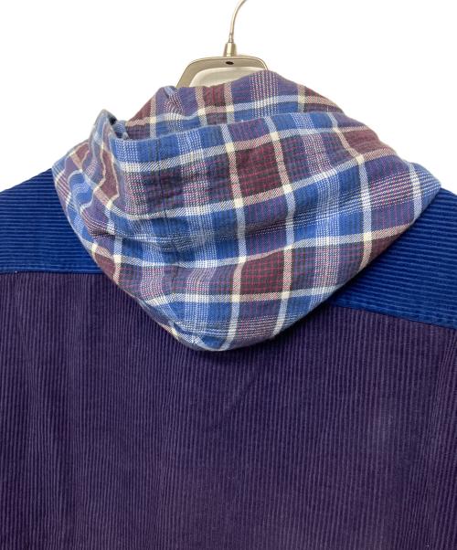 SUPREME（シュプリーム）SUPREME (シュプリーム) 18AW Hooded Color Blocked Corduroy Shirt　長袖シャツ ブルー×パープル サイズ:Mの古着・服飾アイテム