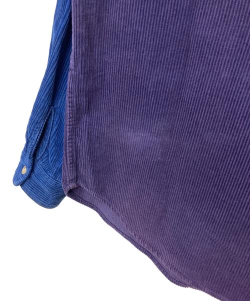 SUPREME（シュプリーム）SUPREME (シュプリーム) 18AW Hooded Color Blocked Corduroy Shirt　長袖シャツ ブルー×パープル サイズ:Mの古着・服飾アイテム
