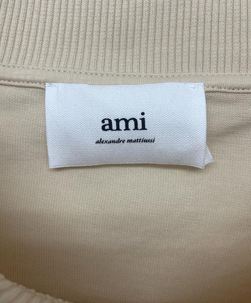 ami（アミ）ami (アミ) ハート刺繍ロングスリーブカットソー ベージュ サイズ:Lの古着・服飾アイテム