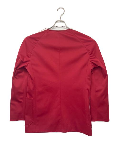 GUCCI（グッチ）GUCCI (グッチ) adidas (アディダス) ラインノーカラーダブルジャケット レッド サイズ:46の古着・服飾アイテム