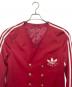 GUCCI (グッチ) adidas (アディダス) ラインノーカラーダブルジャケット レッド サイズ:46：60000円