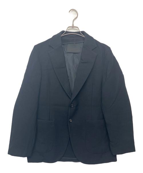 PRADA（プラダ）PRADA (プラダ) レザーエルボーパッチ付きウールジャケット ブラック サイズ:46の古着・服飾アイテム