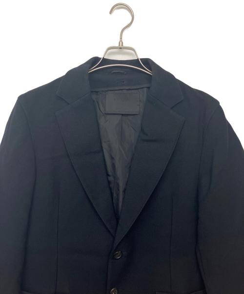 PRADA（プラダ）PRADA (プラダ) レザーエルボーパッチ付きウールジャケット ブラック サイズ:46の古着・服飾アイテム