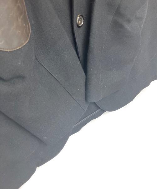 PRADA（プラダ）PRADA (プラダ) レザーエルボーパッチ付きウールジャケット ブラック サイズ:46の古着・服飾アイテム