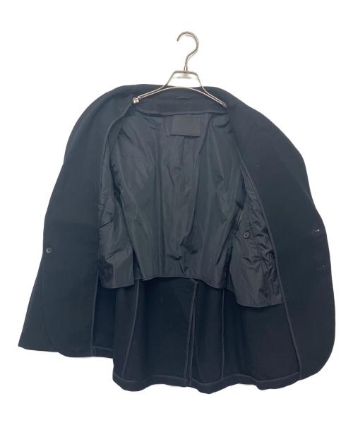 PRADA（プラダ）PRADA (プラダ) レザーエルボーパッチ付きウールジャケット ブラック サイズ:46の古着・服飾アイテム
