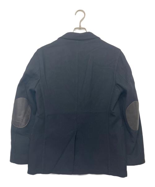 PRADA（プラダ）PRADA (プラダ) レザーエルボーパッチ付きウールジャケット ブラック サイズ:46の古着・服飾アイテム