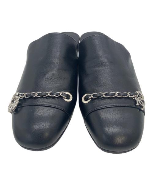 CHANEL（シャネル）CHANEL (シャネル) CCココマークチェーン付　ミュール ブラック サイズ:23.5cmの古着・服飾アイテム