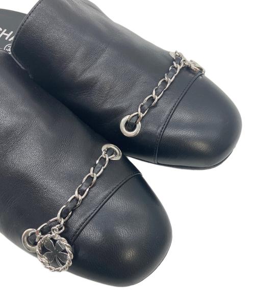 CHANEL（シャネル）CHANEL (シャネル) CCココマークチェーン付　ミュール ブラック サイズ:23.5cmの古着・服飾アイテム