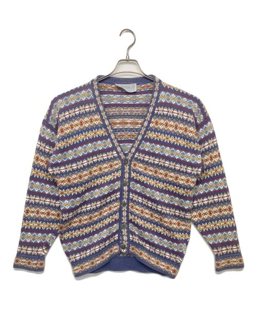INVERALLAN（インバーアラン）INVERALLAN (インバーアラン) ニットカーディガン ネイビー×ブラウン サイズ:不明の古着・服飾アイテム