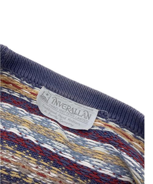 INVERALLAN（インバーアラン）INVERALLAN (インバーアラン) ニットカーディガン ネイビー×ブラウン サイズ:不明の古着・服飾アイテム
