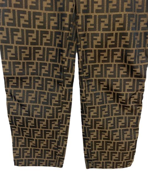 FENDI JEANS（フェンディ ジーンズ）FENDI jeans (フェンディ ジーンズ) D-HG-1234 ズッカ柄ジャガードパンツ ブラウン サイズ:31インチの古着・服飾アイテム