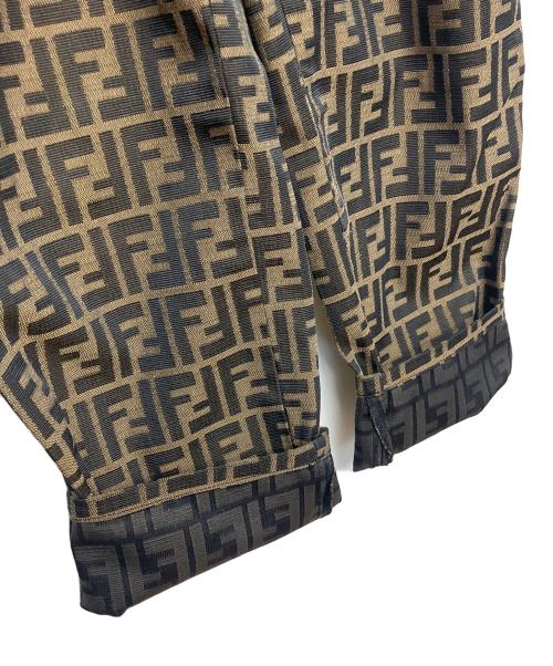 FENDI JEANS（フェンディ ジーンズ）FENDI jeans (フェンディ ジーンズ) D-HG-1234 ズッカ柄ジャガードパンツ ブラウン サイズ:31インチの古着・服飾アイテム