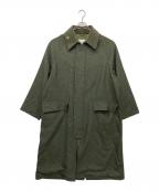 Barbourバブアー）の古着「BURGHLEY BY MALLALIEUS　ロングコート」｜オリーブ