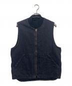 COMOLIコモリ）の古着「C03-01035　25AW COMOLI SHOP限定　デニムワークベスト　ベスト」｜ブラック