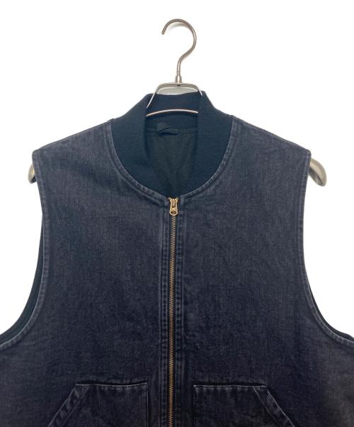 COMOLI（コモリ）COMOLI (コモリ) C03-01035　25AW COMOLI SHOP限定　デニムワークベスト　ベスト ブラック サイズ:３の古着・服飾アイテム