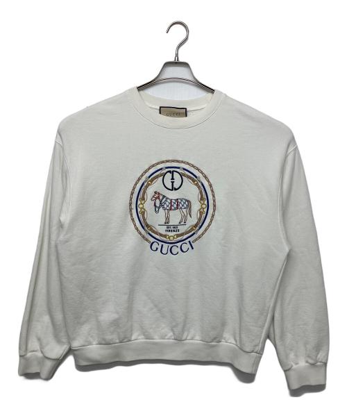 GUCCI（グッチ）GUCCI (グッチ) 768530 スウェット ホワイト サイズ:Lの古着・服飾アイテム
