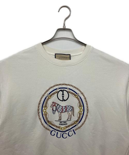 GUCCI（グッチ）GUCCI (グッチ) 768530 スウェット ホワイト サイズ:Lの古着・服飾アイテム