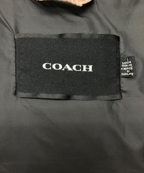 COACH（コーチ）COACH (コーチ) C5036　ダウンベスト アイボリー×ブラック サイズ:Lの古着・服飾アイテム