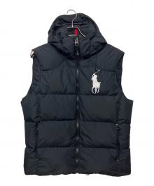 POLO RALPH LAUREN（ポロ・ラルフローレン）の古着「ビッグポニー　ダウンベスト」｜ブラック