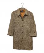 Burberry'sバーバリーズ）の古着「ヴィンテージ 大文字ロゴ 1940~1950年代　ハンドウーヴンアイリッシュツイードステンカラーコート」｜ベージュ